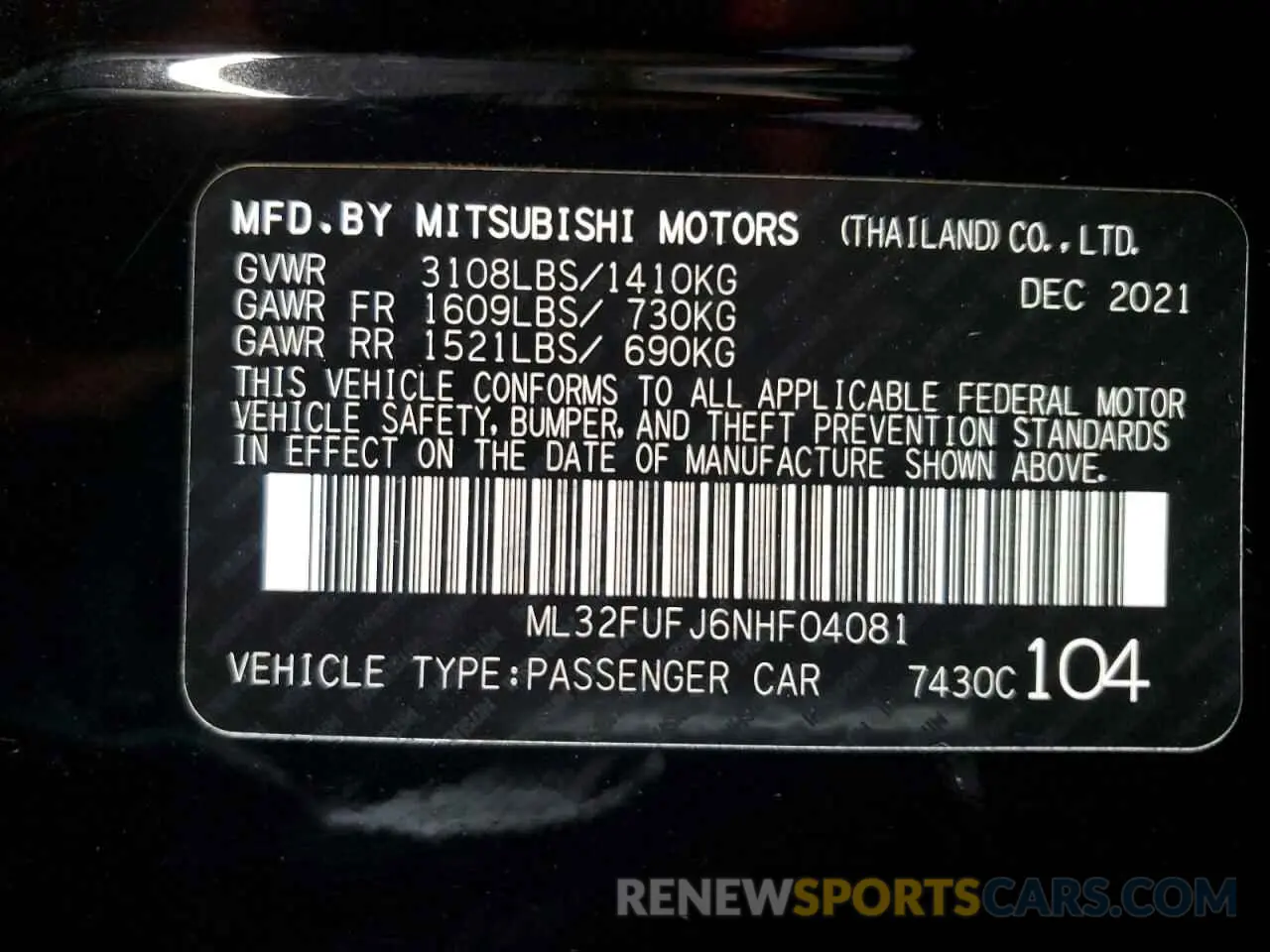 13 Фотография поврежденного автомобиля ML32FUFJ6NHF04081 MITSUBISHI MIRAGE 2022