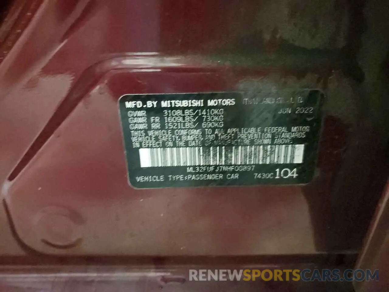 12 Photograph of a damaged car ML32FUFJ7NHF08897 MITSUBISHI MIRAGE 2022