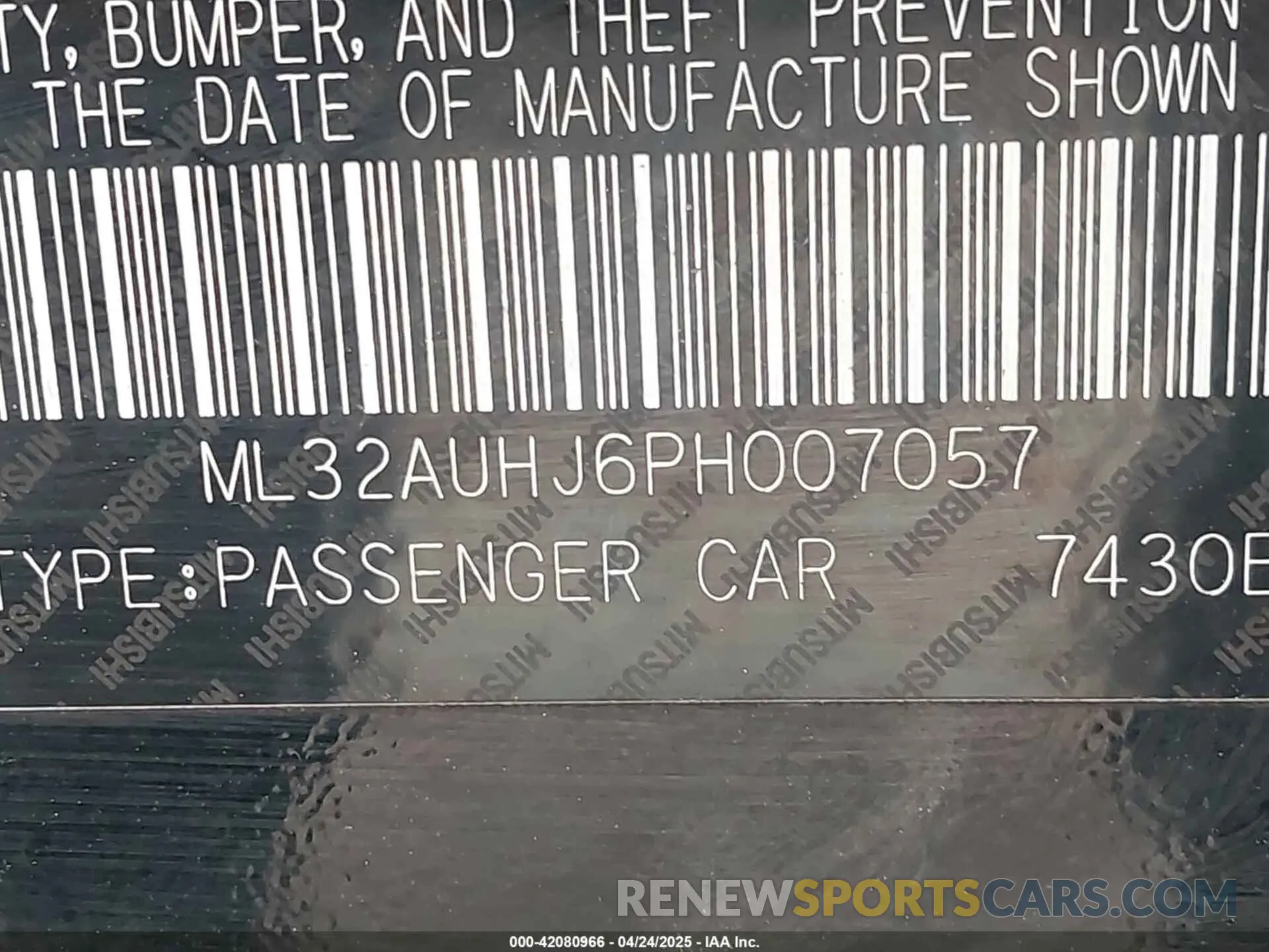 9 Фотография поврежденного автомобиля ML32AUHJ6PH007057 MITSUBISHI MIRAGE 2023