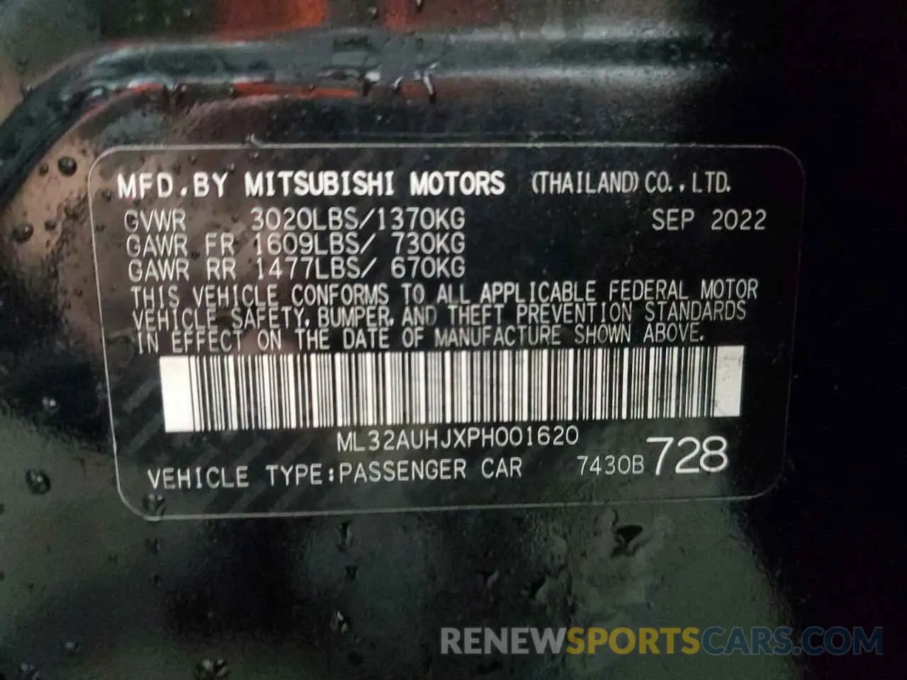 12 Фотография поврежденного автомобиля ML32AUHJXPH001620 MITSUBISHI MIRAGE 2023