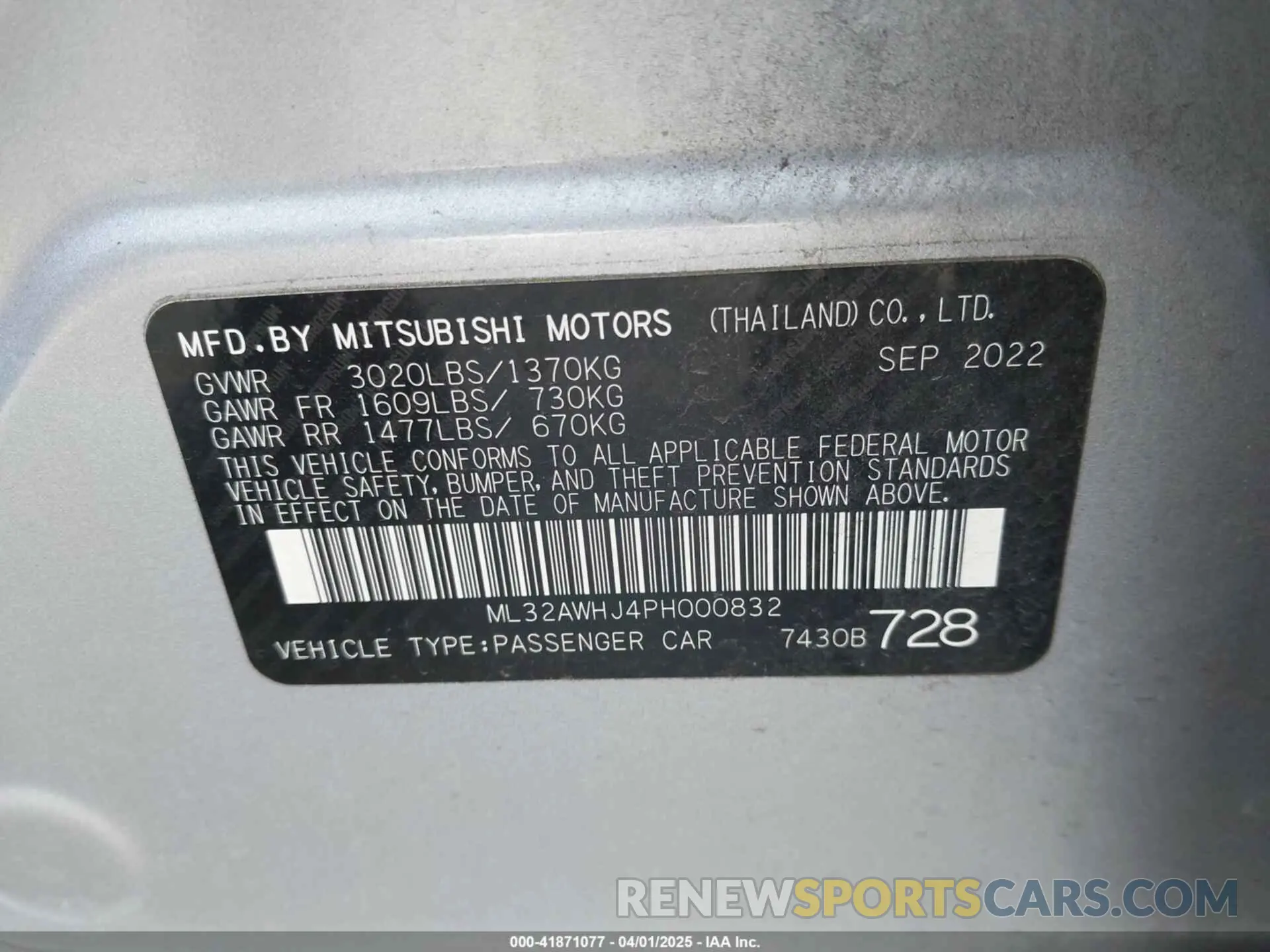 9 Фотография поврежденного автомобиля ML32AWHJ4PH000832 MITSUBISHI MIRAGE 2023