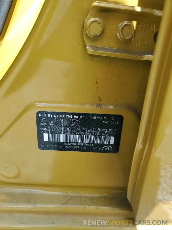 13 Фотография поврежденного автомобиля ML32AWHJ4PH006453 MITSUBISHI MIRAGE 2023