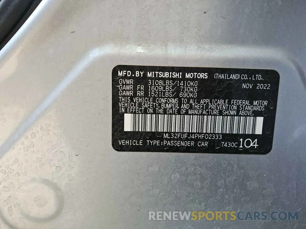12 Фотография поврежденного автомобиля ML32FUFJ4PHF02333 MITSUBISHI MIRAGE 2023