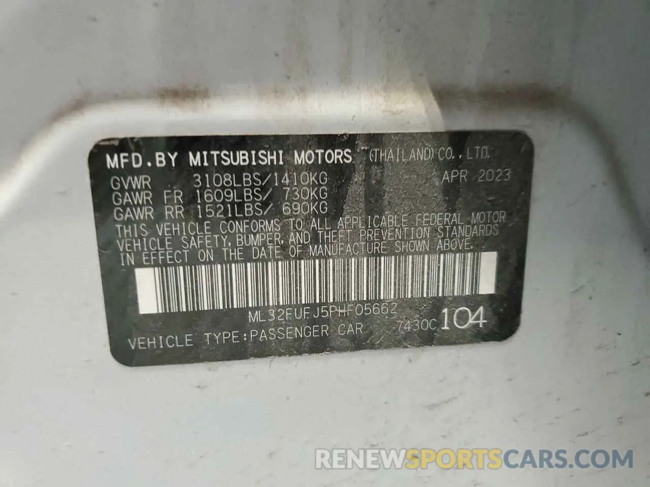 12 Фотография поврежденного автомобиля ML32FUFJ5PHF05662 MITSUBISHI MIRAGE 2023