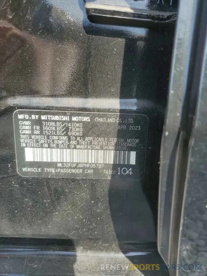 13 Фотография поврежденного автомобиля ML32FUFJ6PHF05797 MITSUBISHI MIRAGE 2023