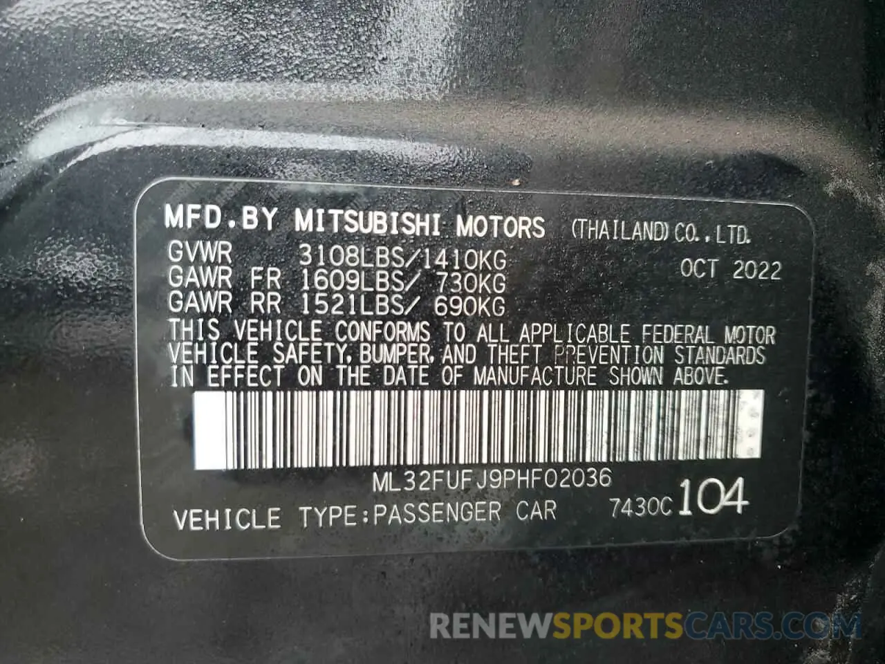 14 Фотография поврежденного автомобиля ML32FUFJ9PHF02036 MITSUBISHI MIRAGE 2023