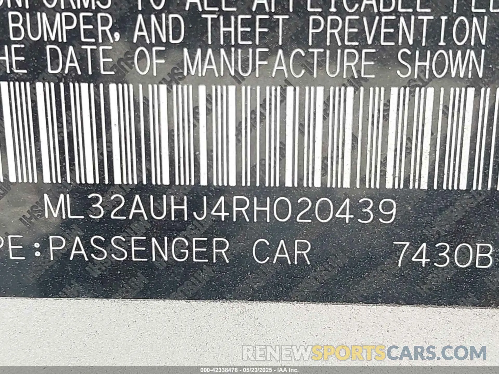 9 Photograph of a damaged car ML32AUHJ4RH020439 MITSUBISHI MIRAGE 2024
