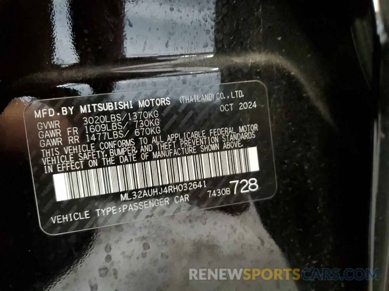 12 Фотография поврежденного автомобиля ML32AUHJ4RH032641 MITSUBISHI MIRAGE 2024