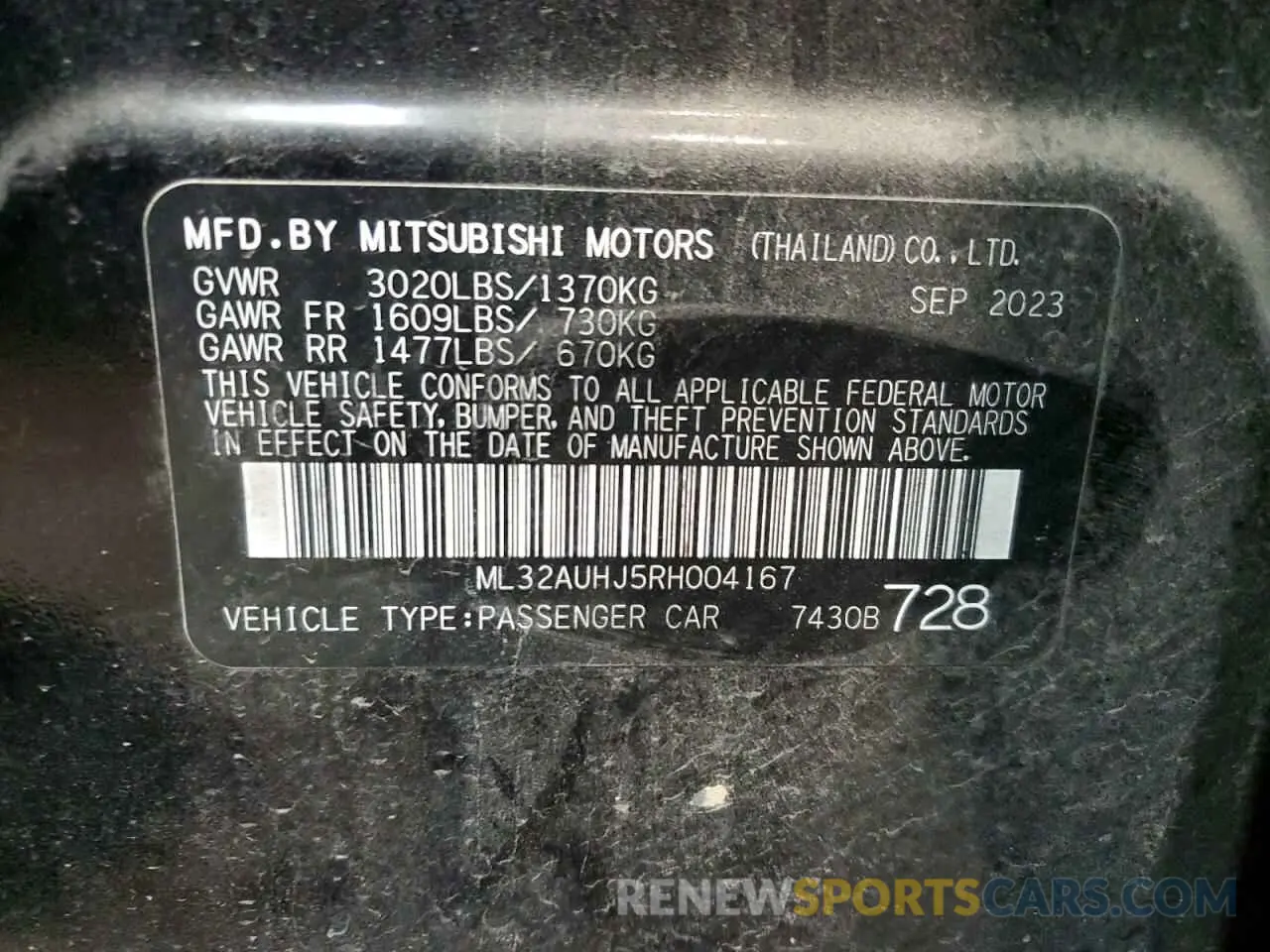 12 Фотография поврежденного автомобиля ML32AUHJ5RH004167 MITSUBISHI MIRAGE 2024
