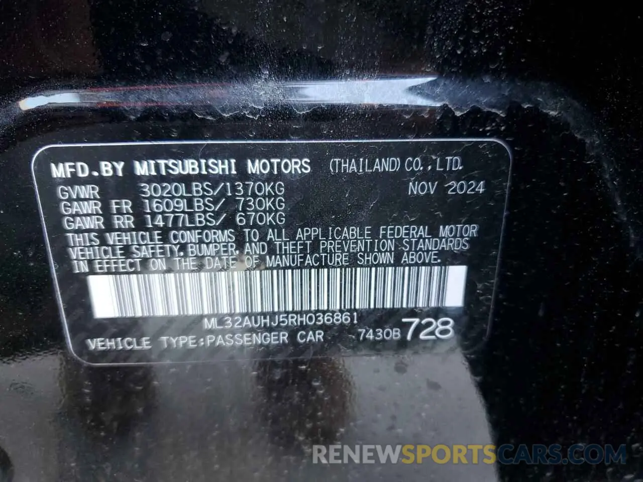 12 Фотография поврежденного автомобиля ML32AUHJ5RH036861 MITSUBISHI MIRAGE 2024