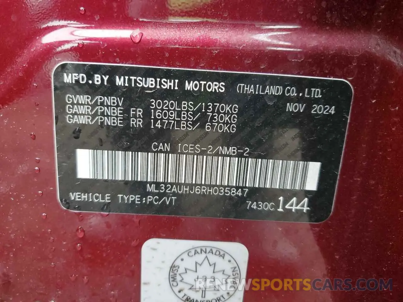 12 Фотография поврежденного автомобиля ML32AUHJ6RH035847 MITSUBISHI MIRAGE 2024