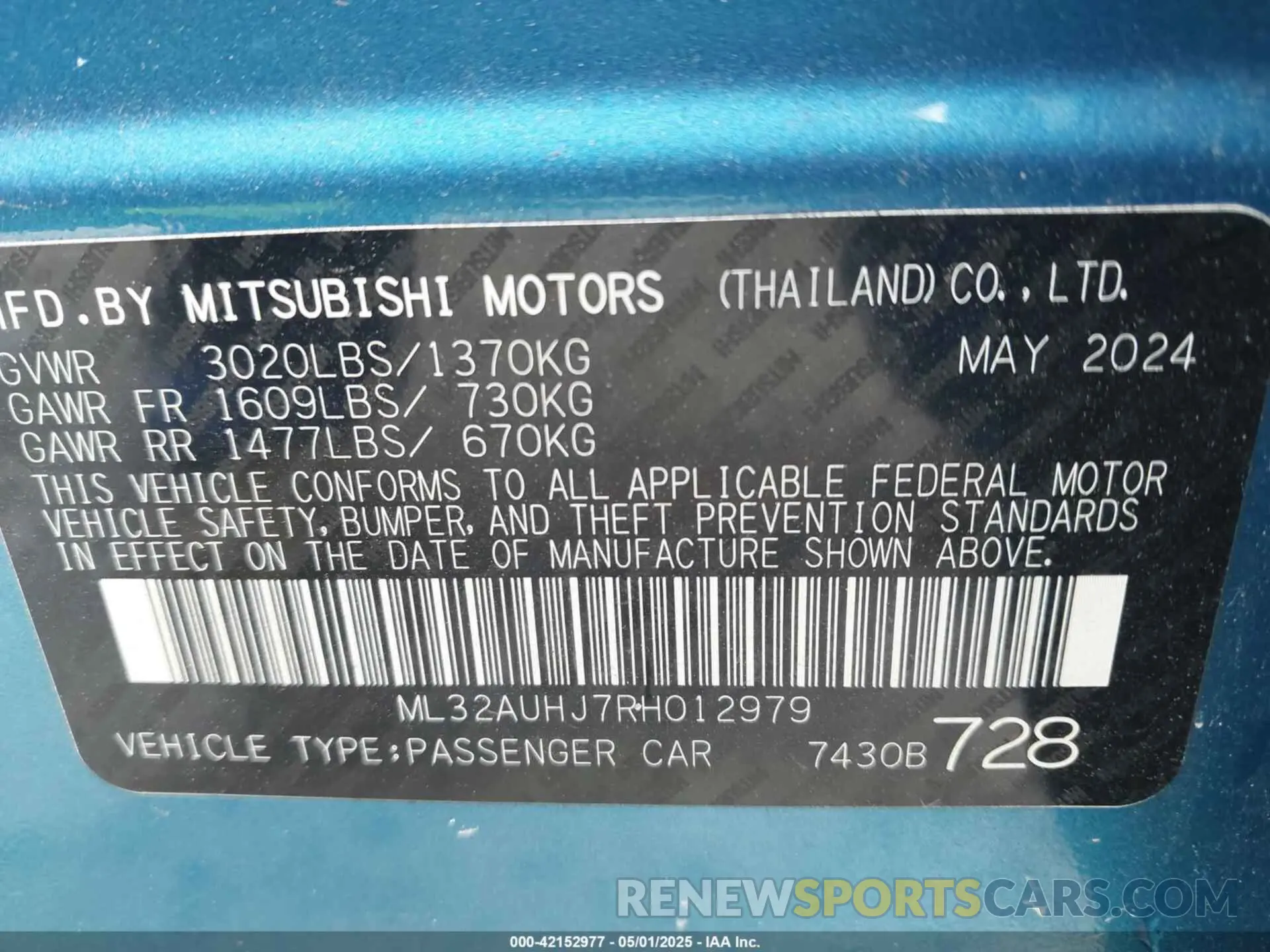 9 Фотография поврежденного автомобиля ML32AUHJ7RH012979 MITSUBISHI MIRAGE 2024