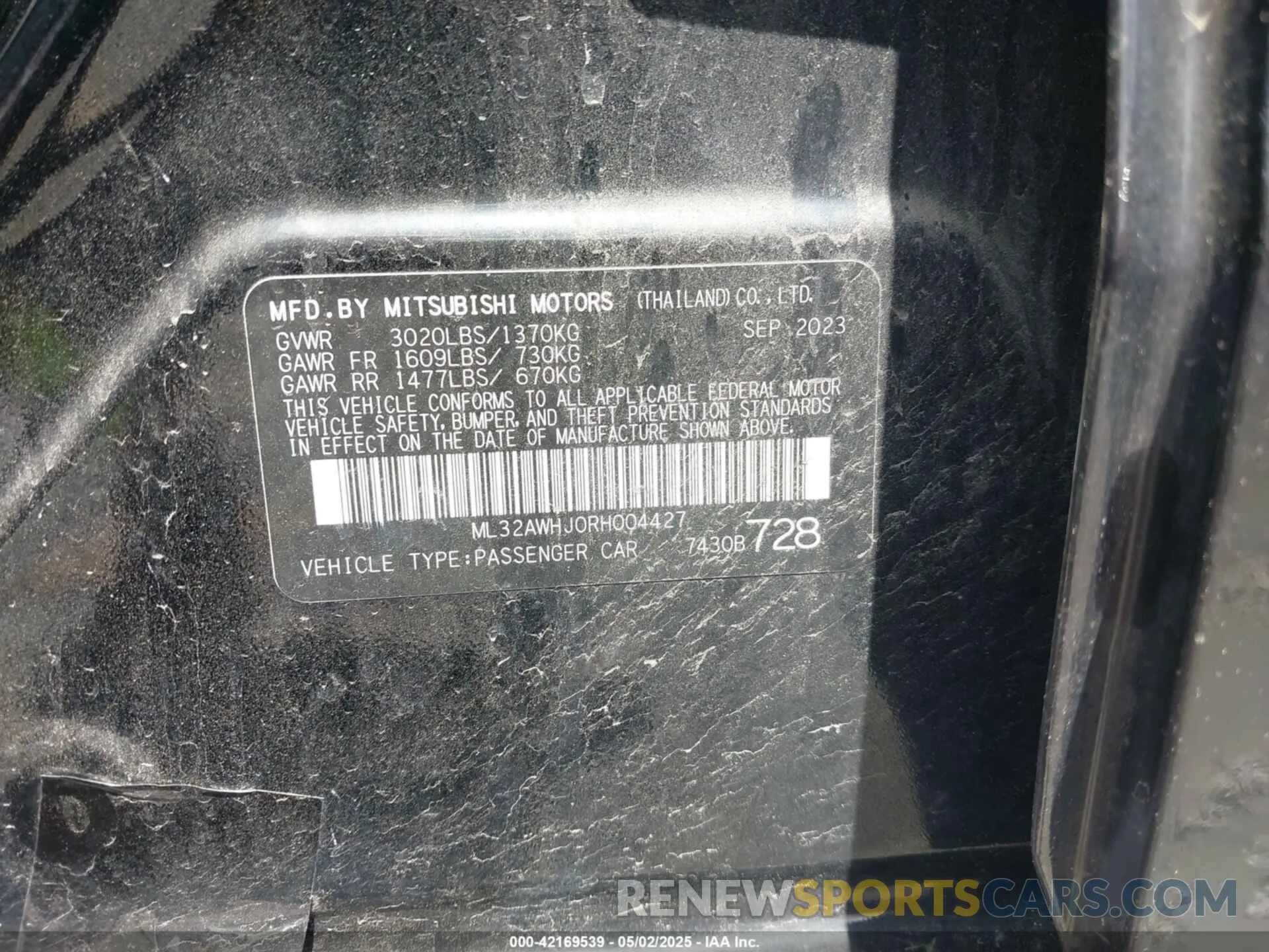 9 Фотография поврежденного автомобиля ML32AWHJ0RH004427 MITSUBISHI MIRAGE 2024