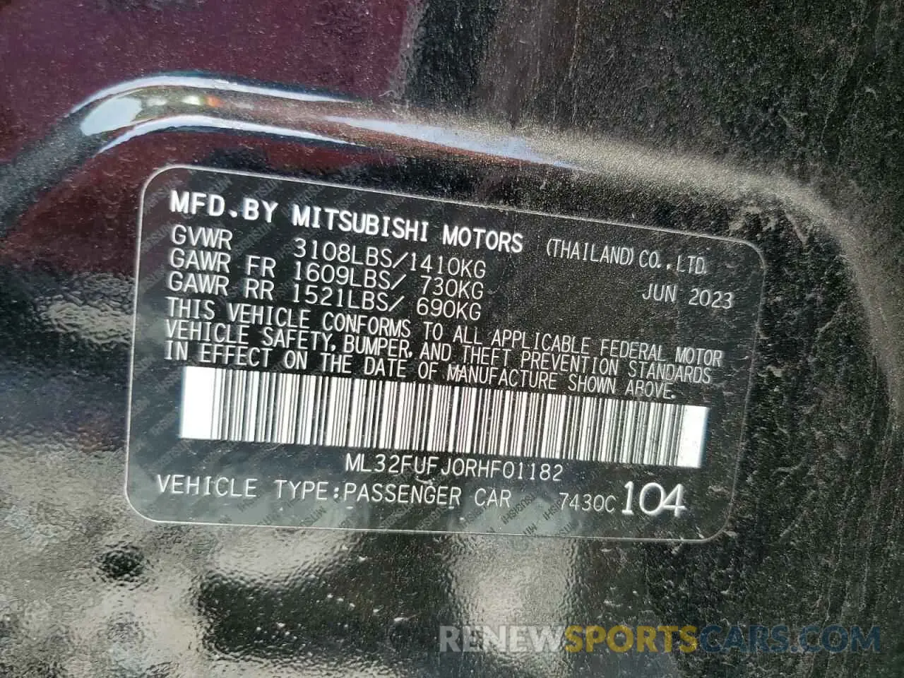 12 Photograph of a damaged car ML32FUFJ0RHF01182 MITSUBISHI MIRAGE 2024