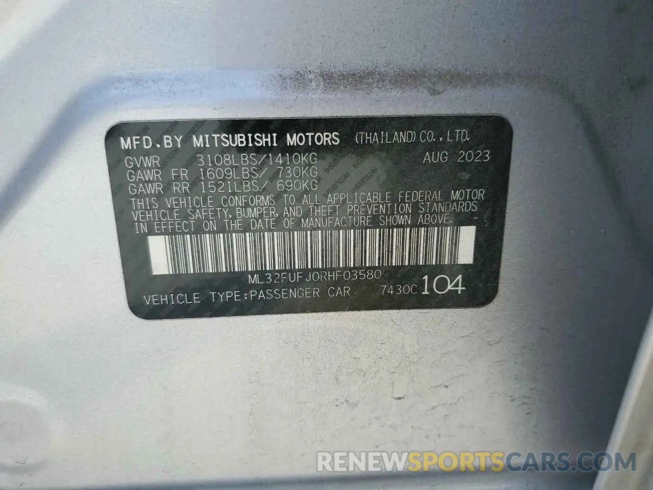 12 Photograph of a damaged car ML32FUFJ0RHF03580 MITSUBISHI MIRAGE 2024