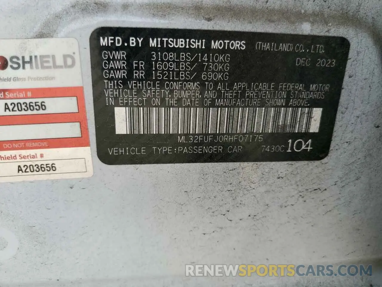 12 Photograph of a damaged car ML32FUFJ0RHF07175 MITSUBISHI MIRAGE 2024