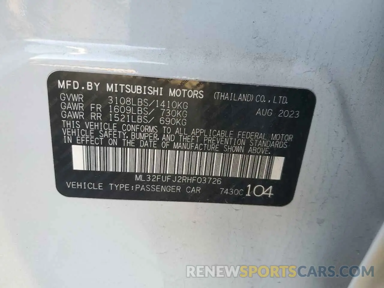 12 Фотография поврежденного автомобиля ML32FUFJ2RHF03726 MITSUBISHI MIRAGE 2024
