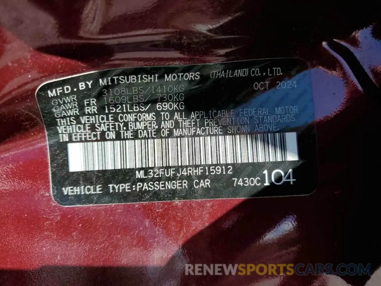 12 Фотография поврежденного автомобиля ML32FUFJ4RHF15912 MITSUBISHI MIRAGE 2024