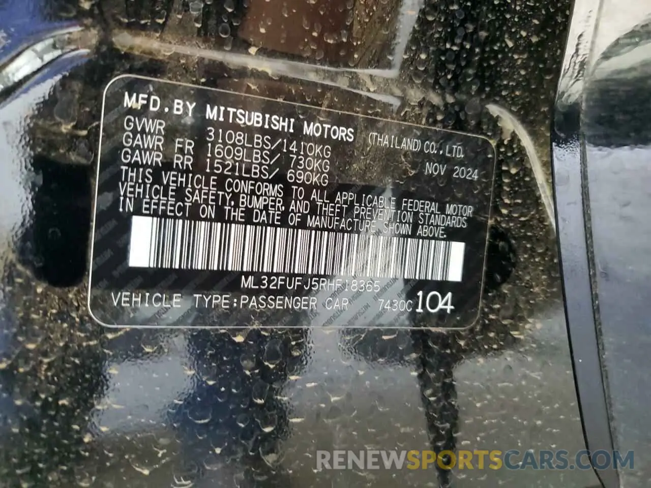 12 Photograph of a damaged car ML32FUFJ5RHF18365 MITSUBISHI MIRAGE 2024