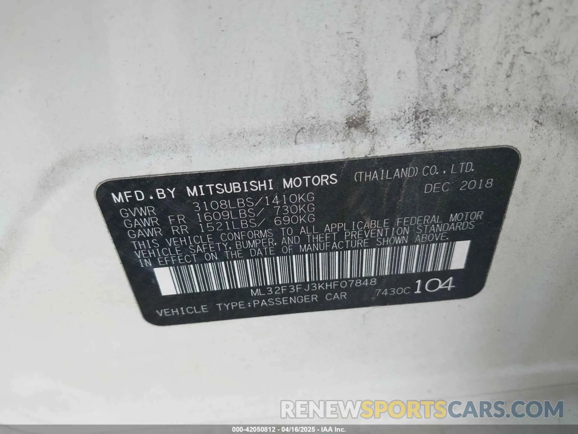 9 Фотография поврежденного автомобиля ML32F3FJ3KHF07848 MITSUBISHI MIRAGE G4 2019
