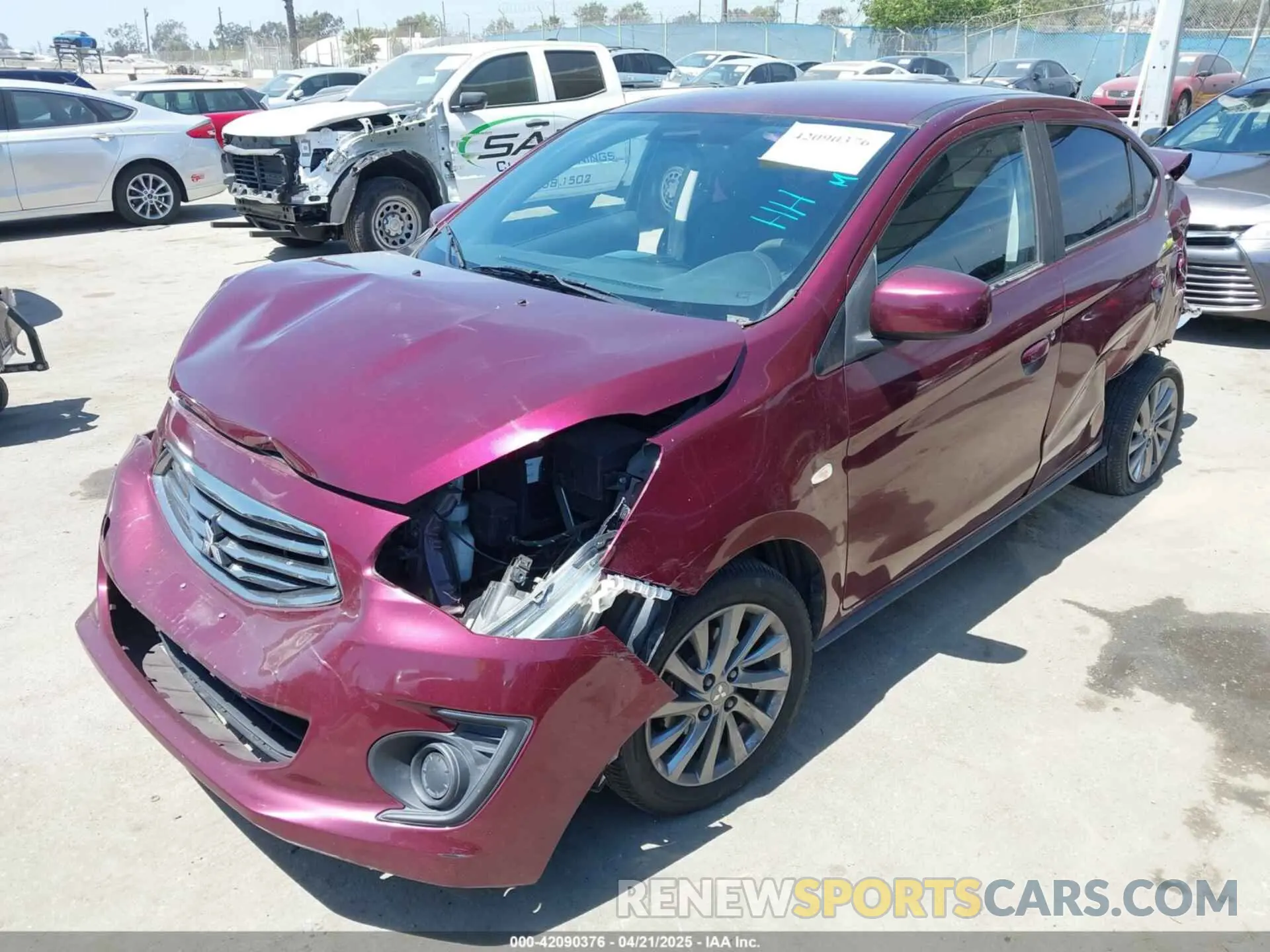 2 Фотография поврежденного автомобиля ML32F3FJ6KHF01302 MITSUBISHI MIRAGE G4 2019