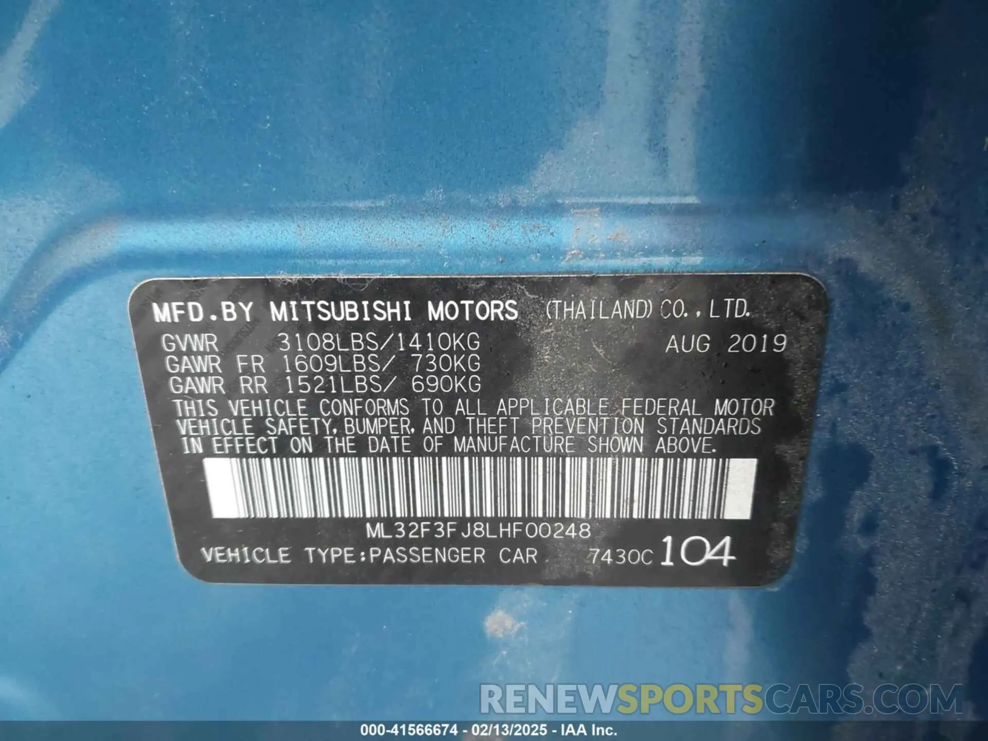 9 Фотография поврежденного автомобиля ML32F3FJ8LHF00248 MITSUBISHI MIRAGE G4 2020