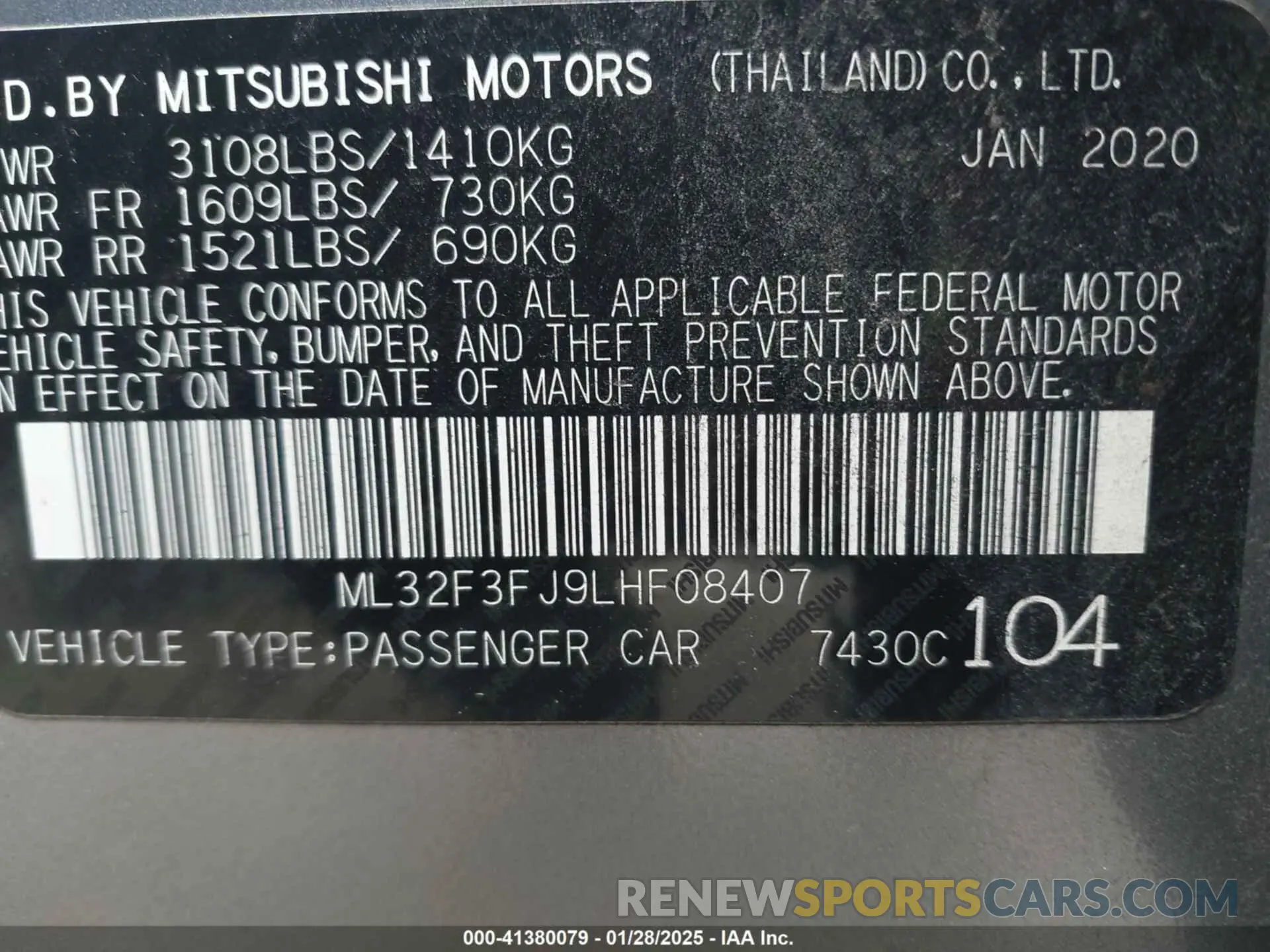 9 Фотография поврежденного автомобиля ML32F3FJ9LHF08407 MITSUBISHI MIRAGE G4 2020