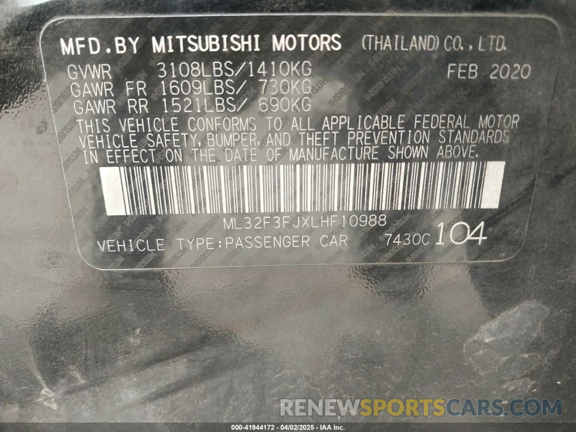 9 Фотография поврежденного автомобиля ML32F3FJXLHF10988 MITSUBISHI MIRAGE G4 2020