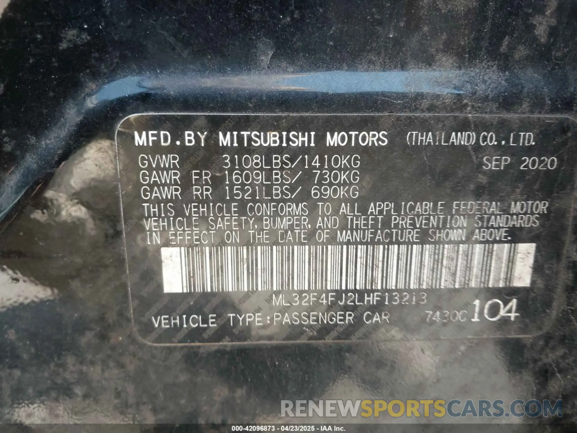 9 Фотография поврежденного автомобиля ML32F4FJ2LHF13213 MITSUBISHI MIRAGE G4 2020