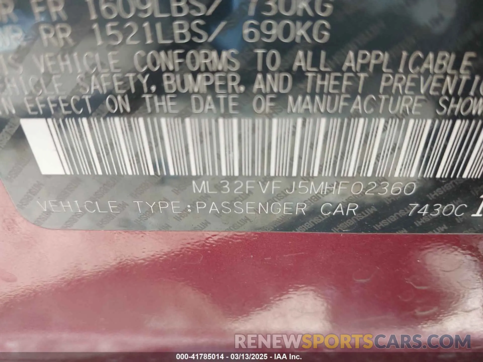 9 Фотография поврежденного автомобиля ML32FVFJ5MHF02360 MITSUBISHI MIRAGE G4 2021