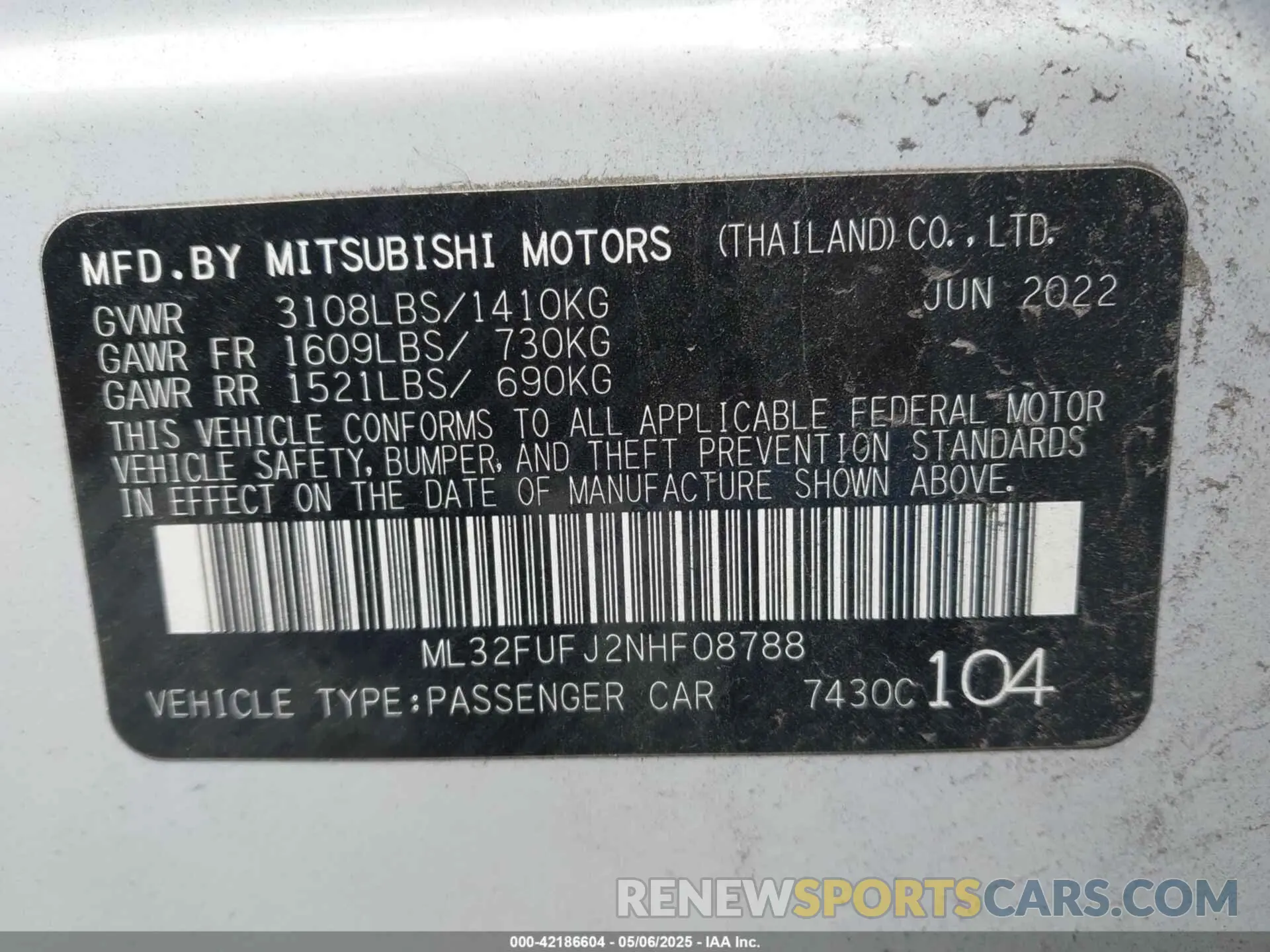 9 Photograph of a damaged car ML32FUFJ2NHF08788 MITSUBISHI MIRAGE G4 2022