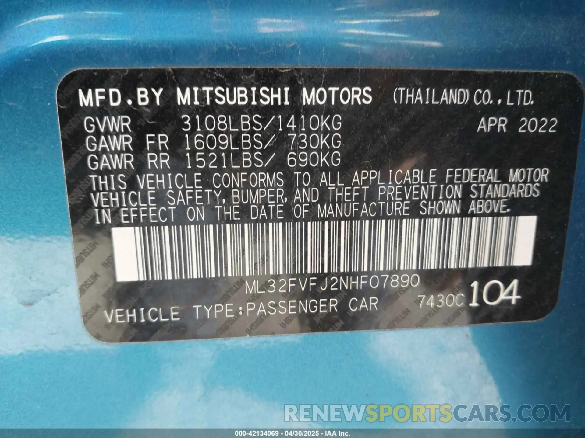 9 Photograph of a damaged car ML32FVFJ2NHF07890 MITSUBISHI MIRAGE G4 2022