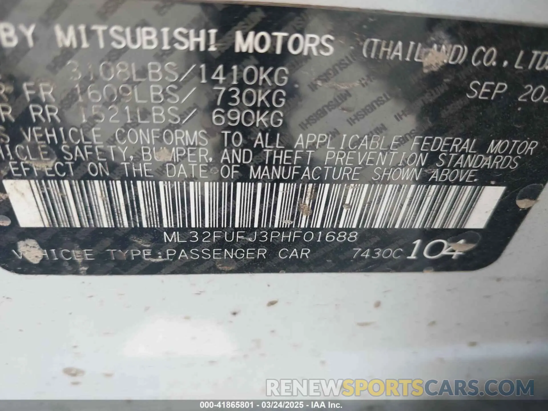 9 Фотография поврежденного автомобиля ML32FUFJ3PHF01688 MITSUBISHI MIRAGE G4 2023