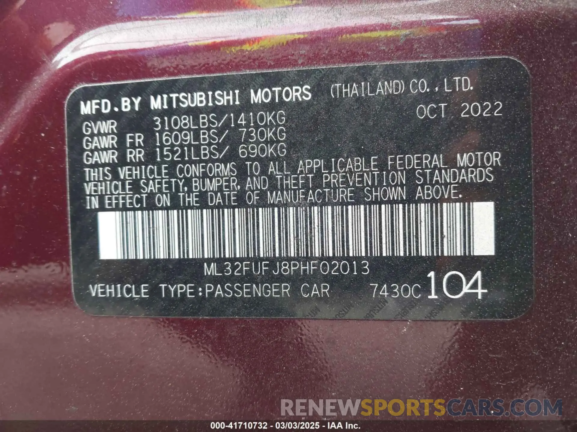 9 Фотография поврежденного автомобиля ML32FUFJ8PHF02013 MITSUBISHI MIRAGE G4 2023