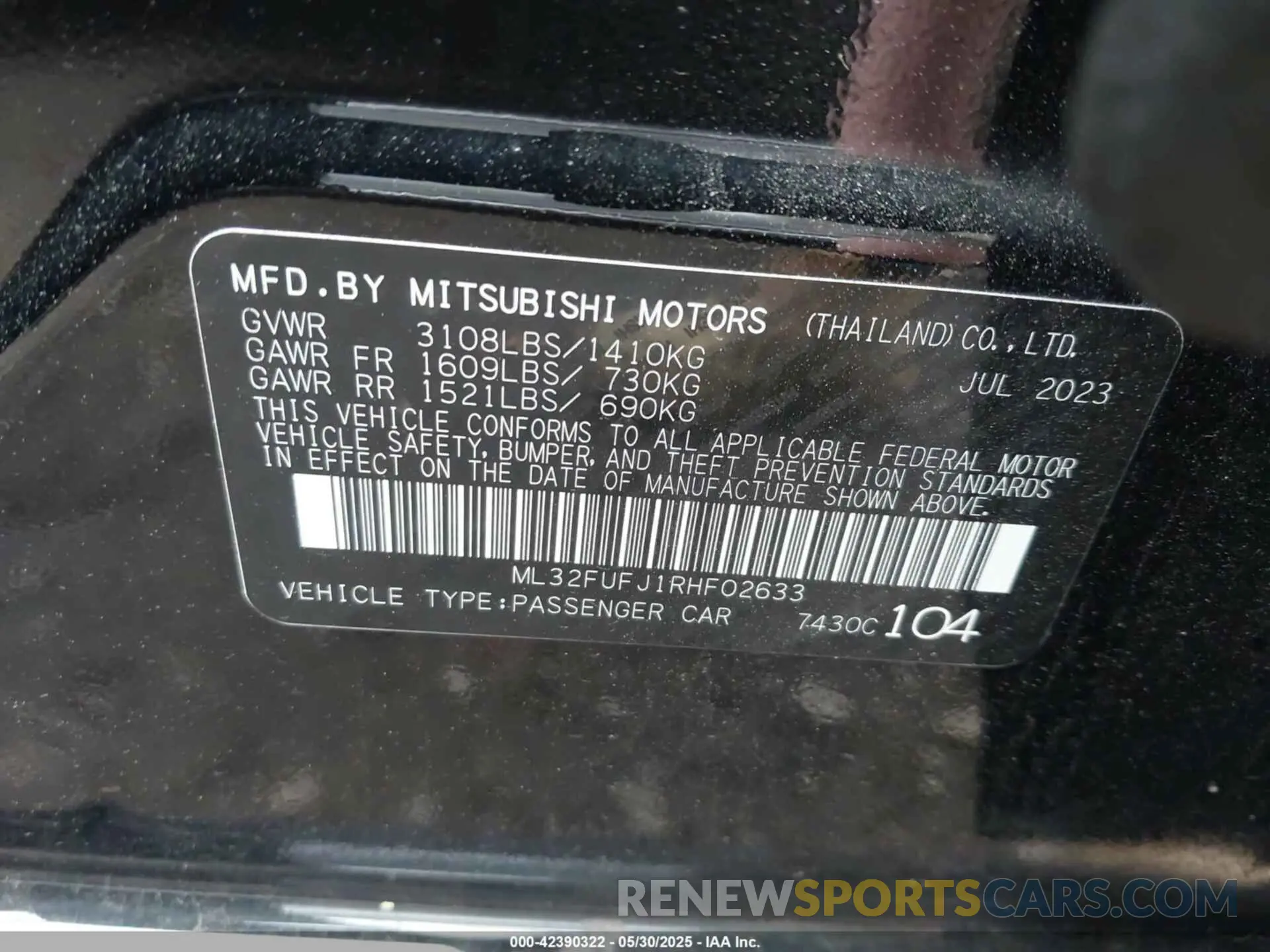 9 Фотография поврежденного автомобиля ML32FUFJ1RHF02633 MITSUBISHI MIRAGE G4 2024