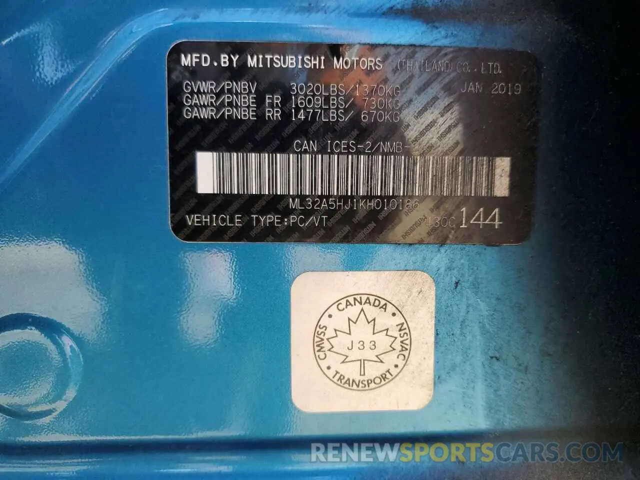 13 Фотография поврежденного автомобиля ML32A5HJ1KH010186 MITSUBISHI MIRAGE LE 2019