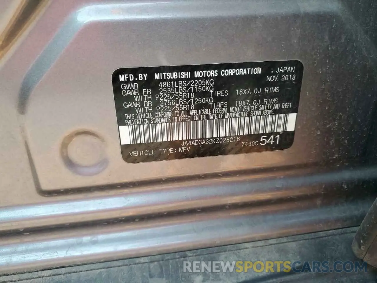 15 Фотография поврежденного автомобиля JA4AD3A32KZ028216 MITSUBISHI OUTLANDER 2019