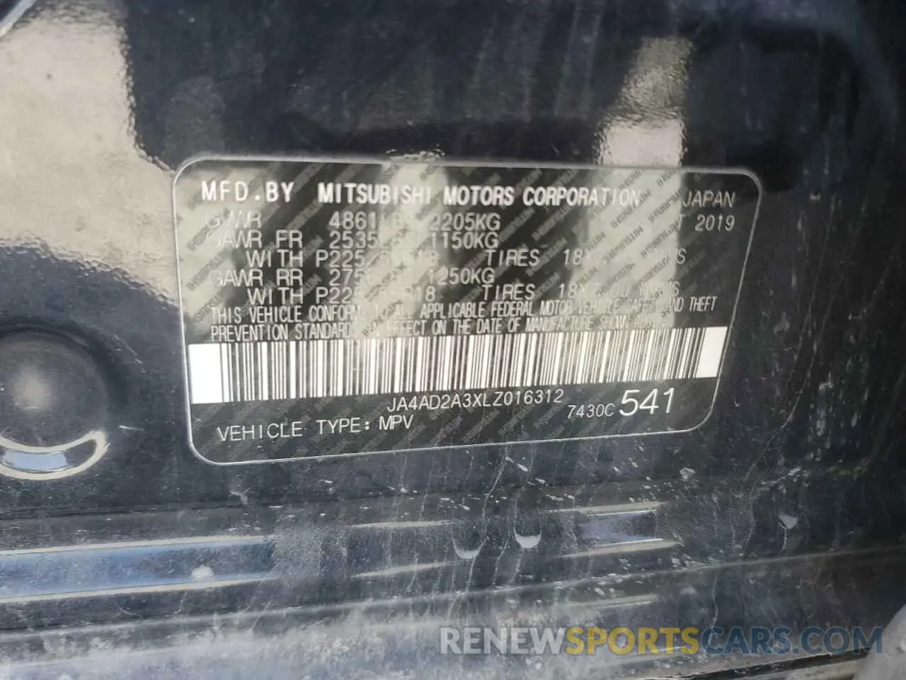 15 Фотография поврежденного автомобиля JA4AD2A3XLZ016312 MITSUBISHI OUTLANDER 2020