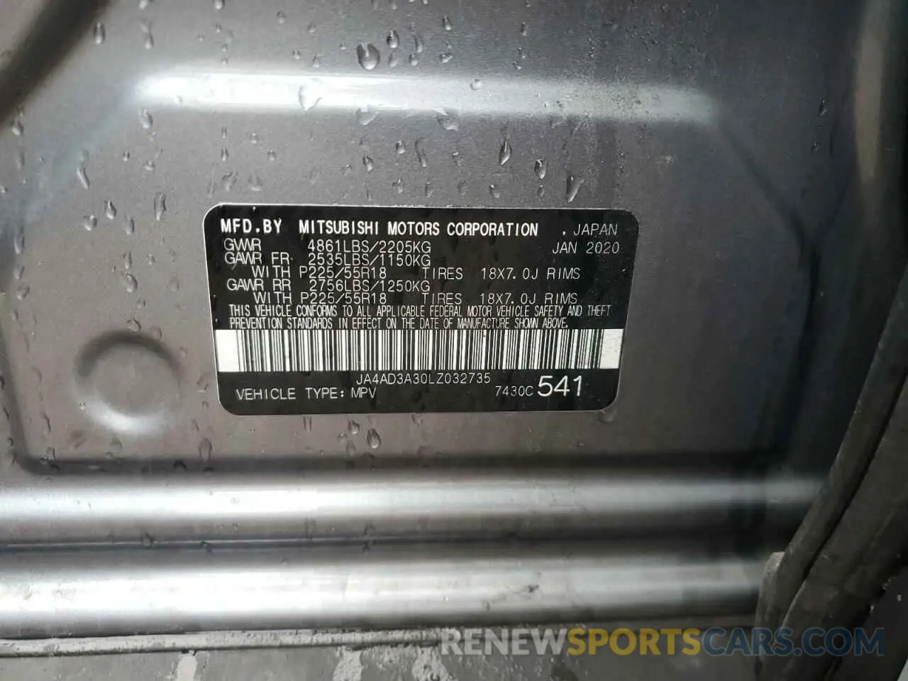 13 Фотография поврежденного автомобиля JA4AD3A30LZ032735 MITSUBISHI OUTLANDER 2020