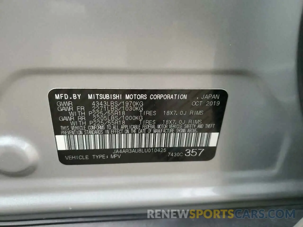 13 Фотография поврежденного автомобиля JA4AR3AU8LU010425 MITSUBISHI OUTLANDER 2020