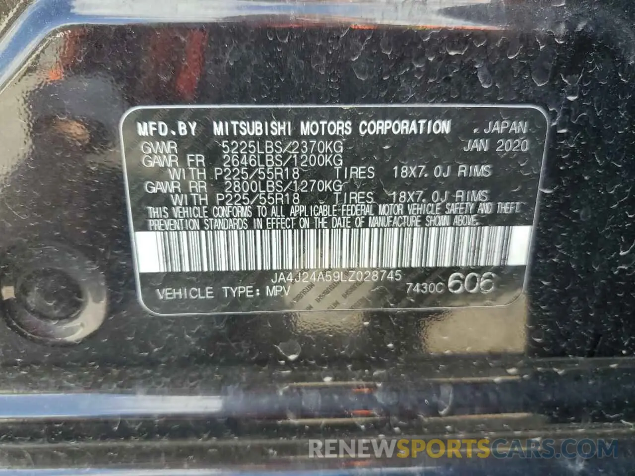 14 Фотография поврежденного автомобиля JA4J24A59LZ028745 MITSUBISHI OUTLANDER 2020