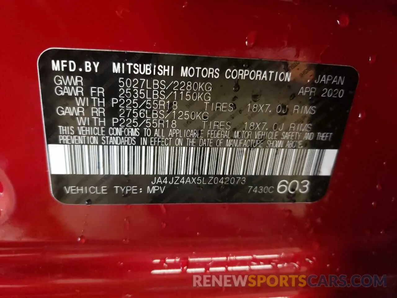 13 Фотография поврежденного автомобиля JA4JZ4AX5LZ042073 MITSUBISHI OUTLANDER 2020