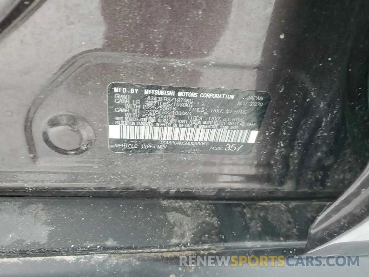 12 Фотография поврежденного автомобиля JA4APUAU5MU006958 MITSUBISHI OUTLANDER 2021