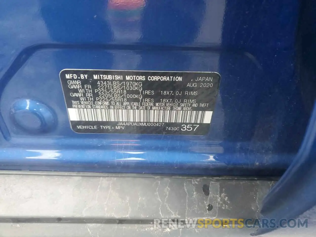 15 Фотография поврежденного автомобиля JA4APUAUXMU000427 MITSUBISHI OUTLANDER 2021