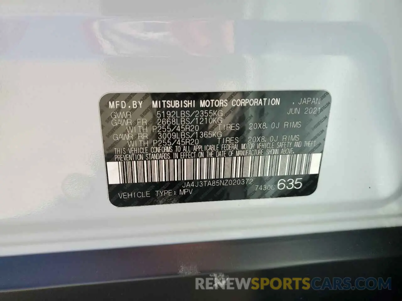 14 Фотография поврежденного автомобиля JA4J3TA85NZ020372 MITSUBISHI OUTLANDER 2022