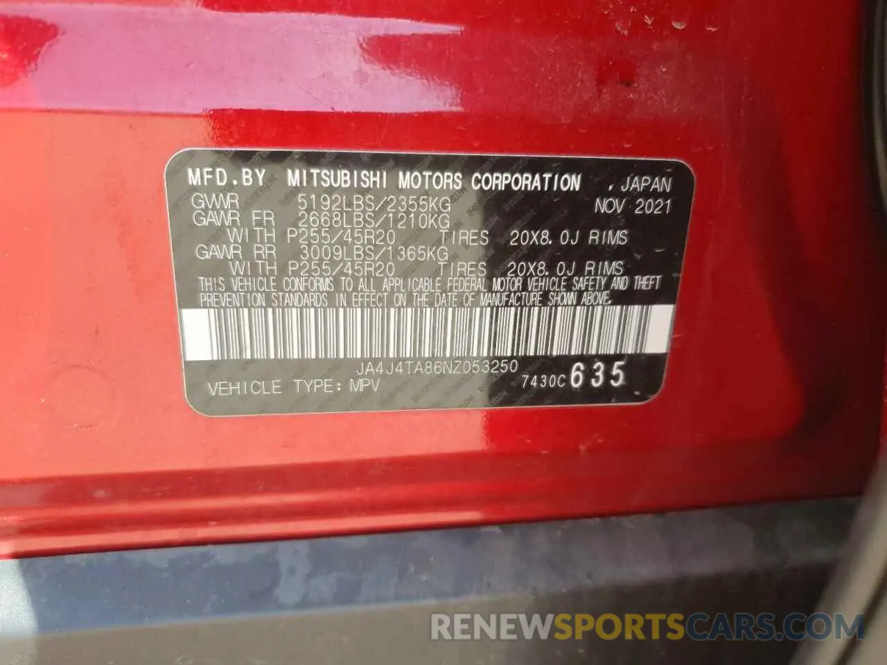 13 Фотография поврежденного автомобиля JA4J4TA86NZ053250 MITSUBISHI OUTLANDER 2022