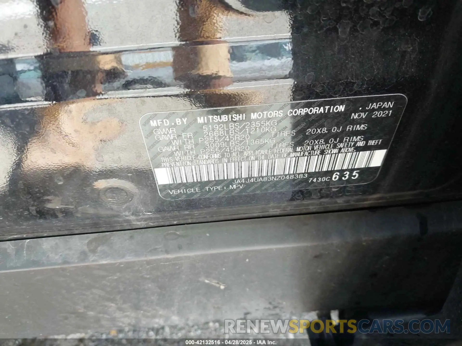 9 Фотография поврежденного автомобиля JA4J4UA83NZ048383 MITSUBISHI OUTLANDER 2022