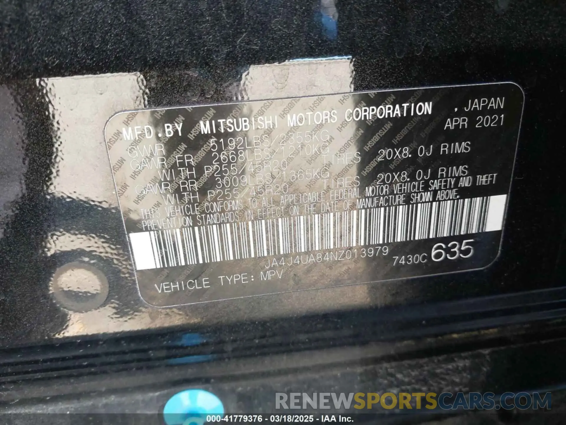 9 Фотография поврежденного автомобиля JA4J4UA84NZ013979 MITSUBISHI OUTLANDER 2022