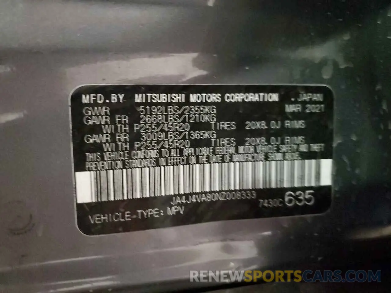 14 Фотография поврежденного автомобиля JA4J4VA80NZ008333 MITSUBISHI OUTLANDER 2022