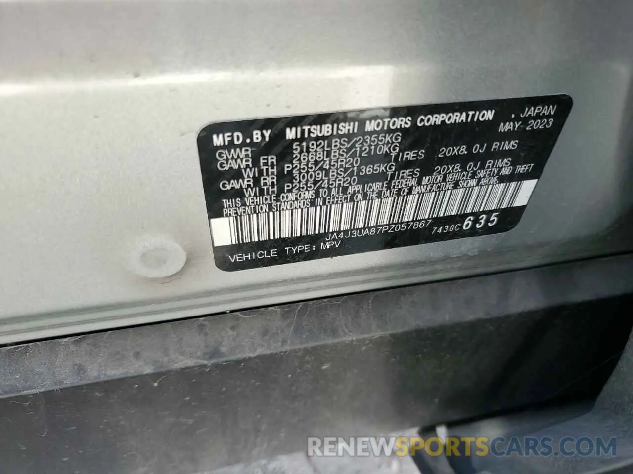 14 Фотография поврежденного автомобиля JA4J3UA87PZ057867 MITSUBISHI OUTLANDER 2023